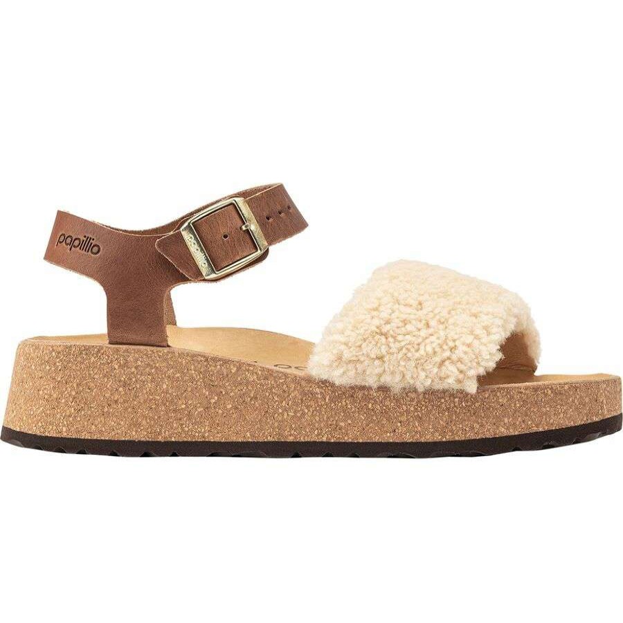 Sandals * | Birkenstock Glenda Teddy Narrow Sandal Women'S Discount Cognac/Eggshell Shearling