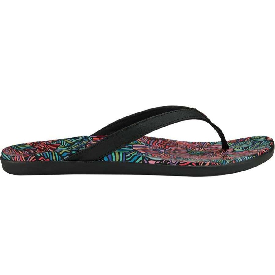 Sandals * | Olukai Ho'Opio Hau Flip Flop Women'S Discount Onyx/Hau