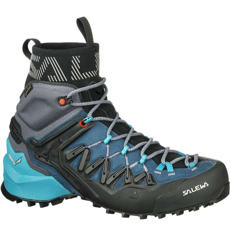 Outdoor Shoes * | Salewa Wildfire Edge Gtx Mid Hiking Boot Women'S Outlet Poseidon/Grisaille