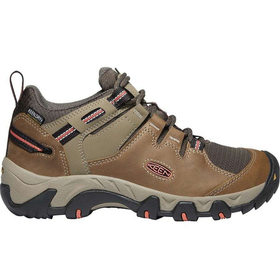 Outdoor Shoes * | Keen Steens Wp Hiking Shoe Women'S Outlet Timberwolf/Coral