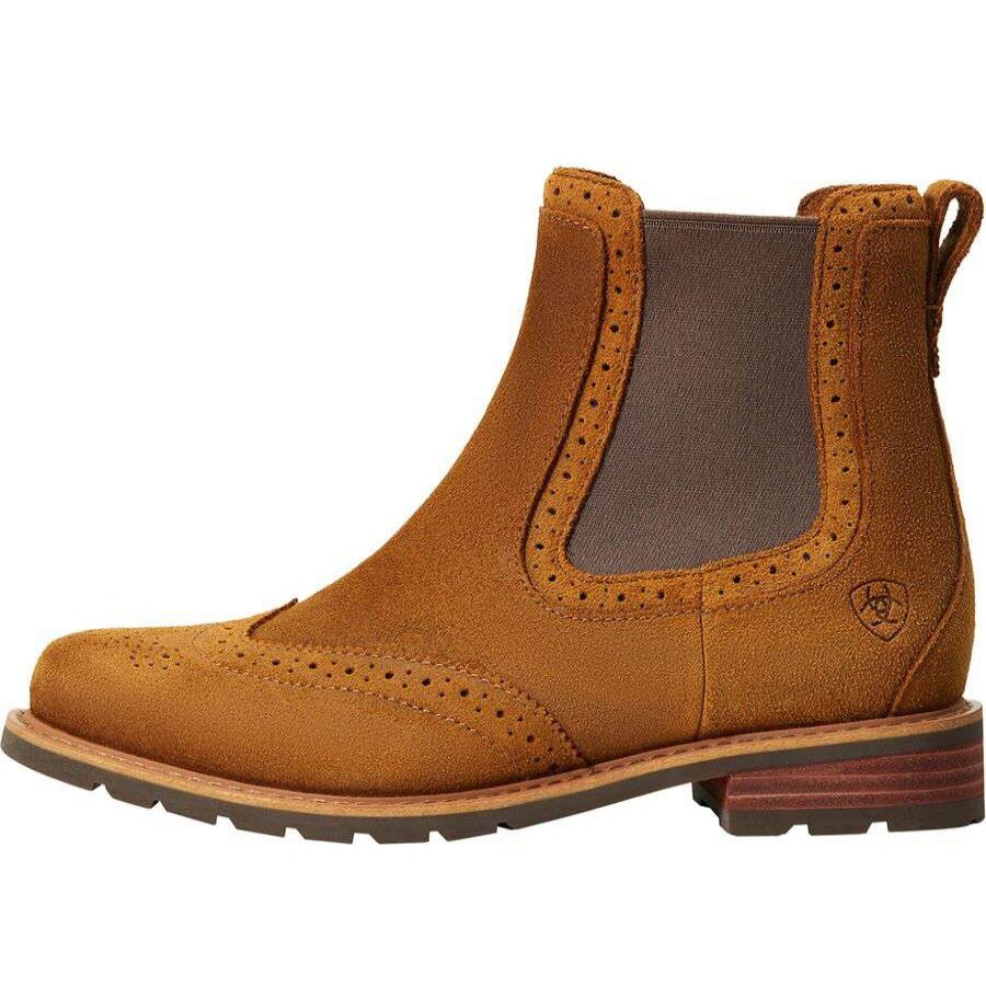 Casual Boots & Shoes * | Ariat Wexford Brogue Waterproof Boot Women'S Discount Weathered Honey