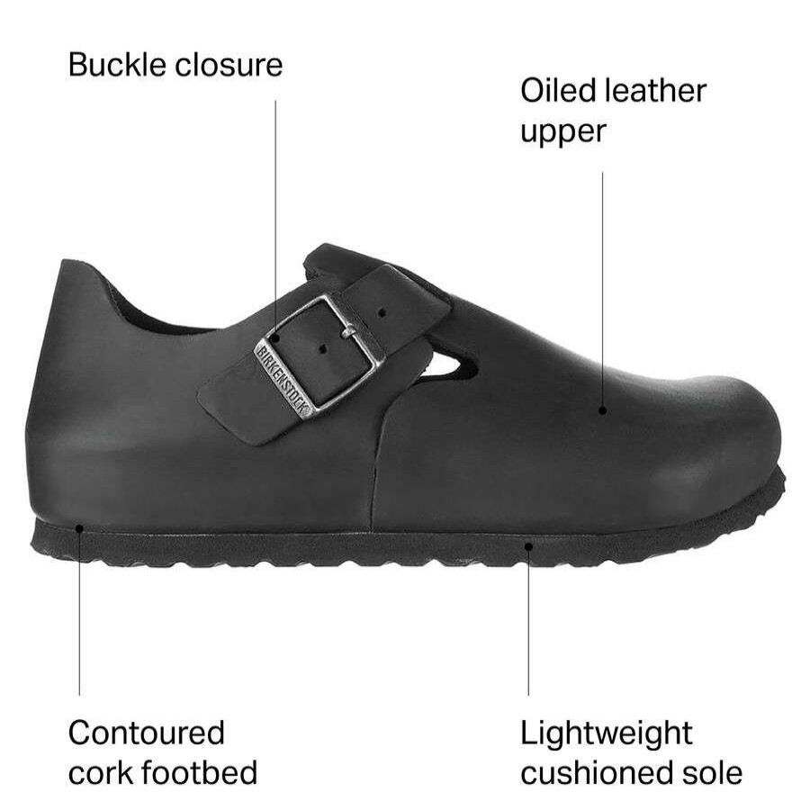 Casual Boots & Shoes * | Birkenstock London Leather Shoe Women'S Online Black Oiled Leather