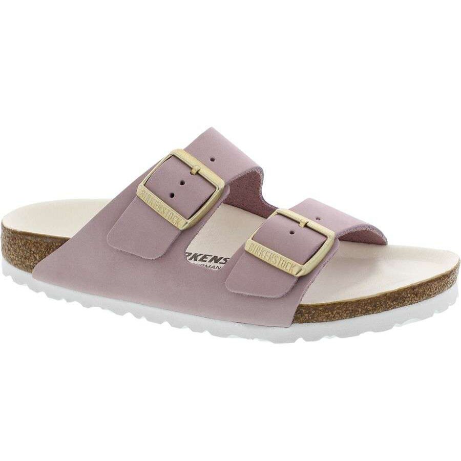 Sandals * | Birkenstock Arizona Soft Footbed Microfiber Narrow Sandal Women'S Online Lilac Nubuck