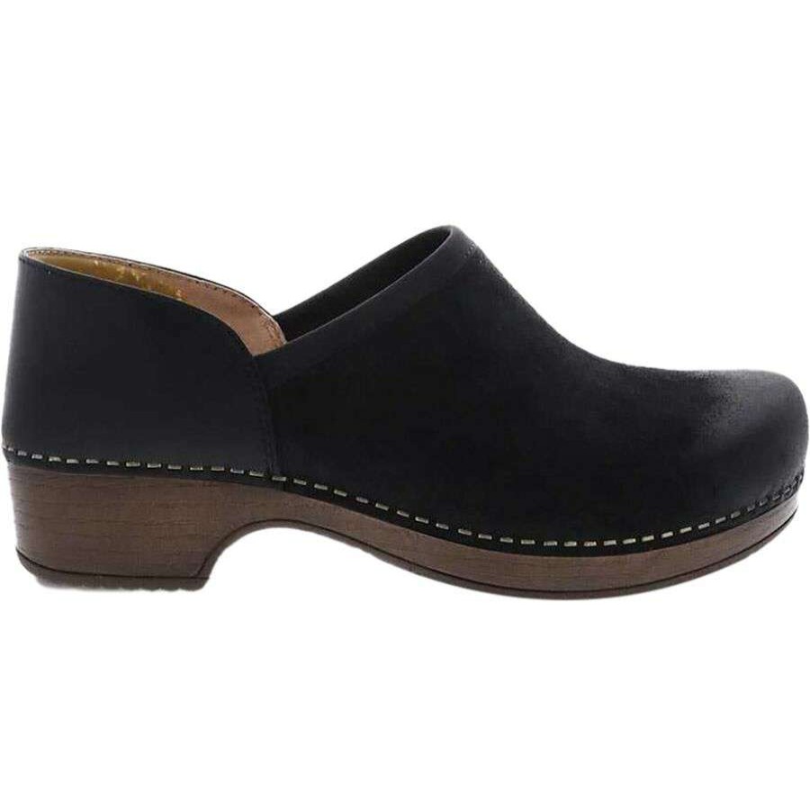 Casual Boots & Shoes * | Dansko Brenna Clog Women'S Sale Black Burnished Suede