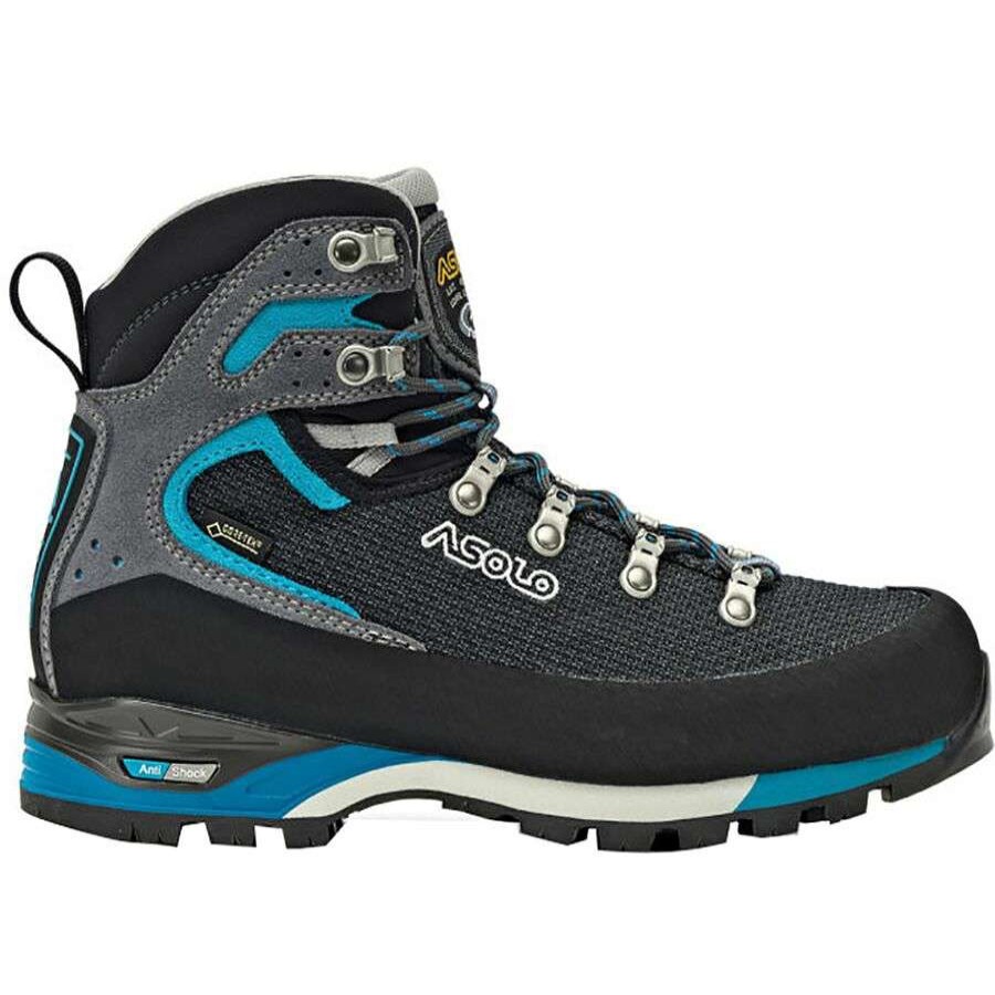 Outdoor Shoes * | Asolo Corax Gv Backpacking Boot Women'S Discount Black/Peacock Blue