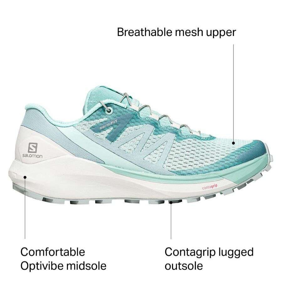 Running Shoes * | Salomon Sense Ride 4 Trail Running Shoe Women'S Sale Pastel Turquoise/Lunar Rock/Slate