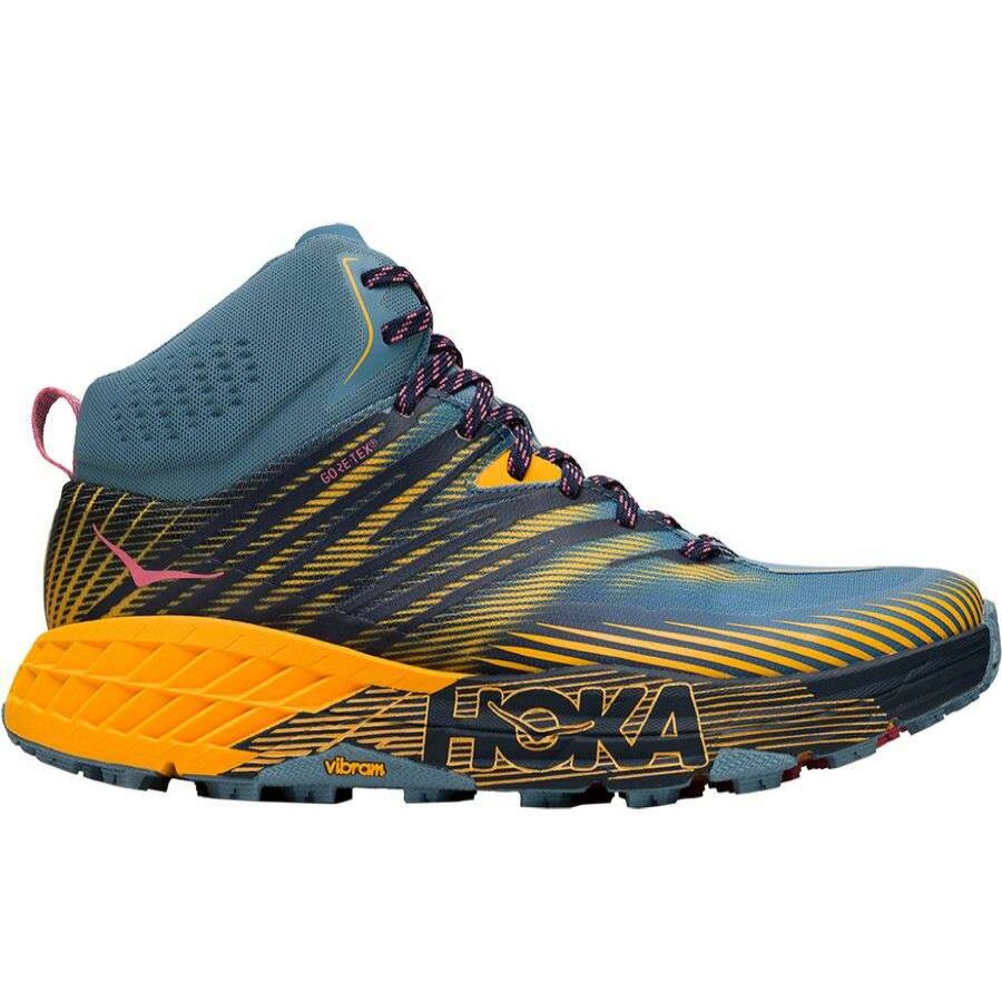 Running Shoes * | Hoka One One Speedgoat Mid 2 Gtx Trail Run Shoe Women'S Sale Provincial Blue/Saffron