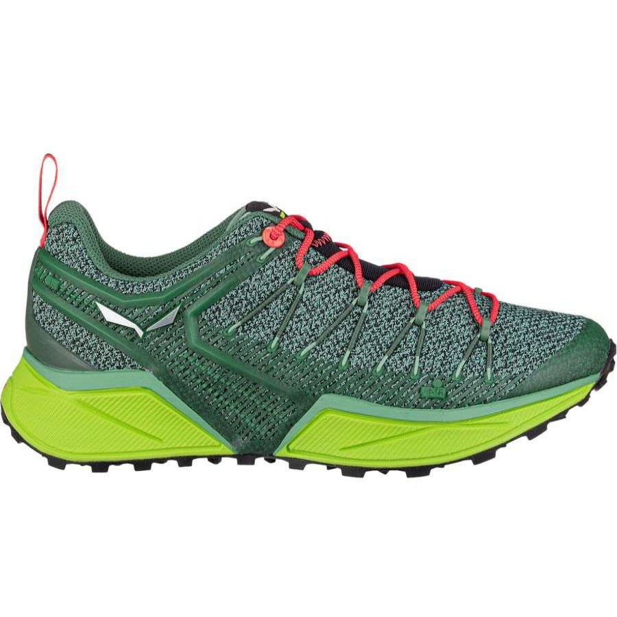 Running Shoes * | Salewa Dropline Trail Running Shoe Women'S Discount Feld Green/Fluo Coral