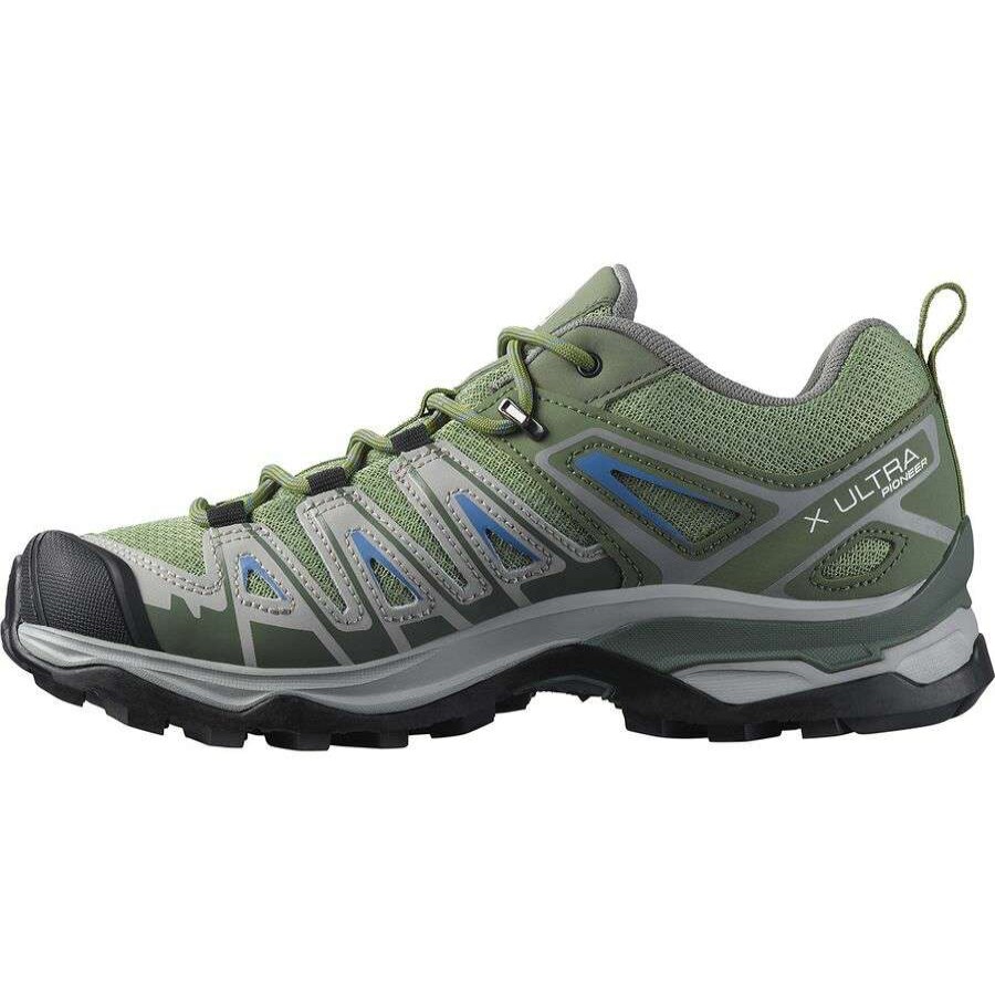 Outdoor Shoes * | Salomon X Ultra Pioneer Aero Hiking Shoe Women'S Online Oil Green/Castor Gray/Amparo Blue