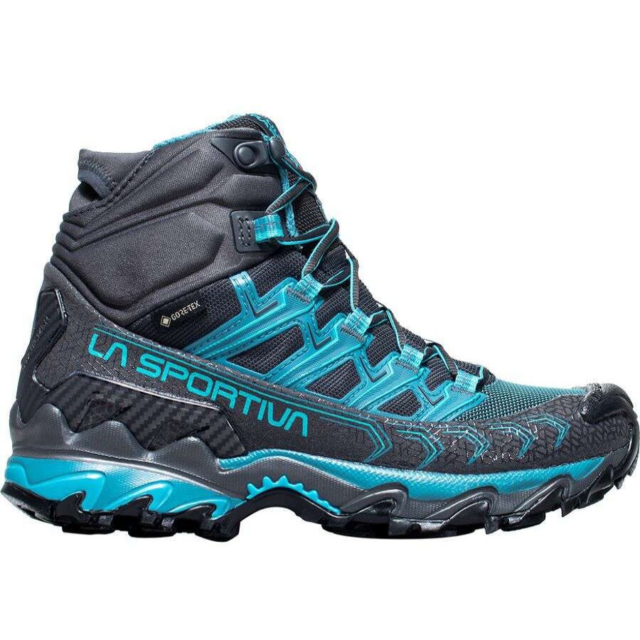 Outdoor Shoes * | La Sportiva Ultra Raptor Ii Mid Gtx Hiking Boot Women'S Discount Carbon/Topaz