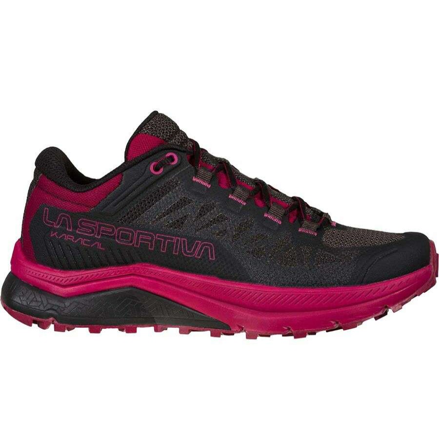 Running Shoes * | La Sportiva Karacal Trail Running Shoe Women'S Discount Black/Red Plum